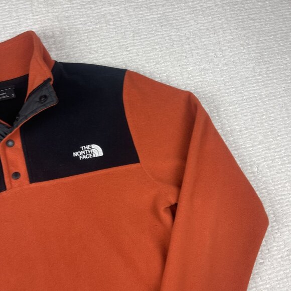 The North Face Pullover Men S 1/4 Snap Fleece TKA Glacier Jacket Orange Outdoor - Picture 4 of 16
